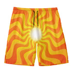 Psychedelic Burning Sun Print Men's Swim Trunks