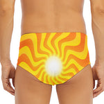 Psychedelic Burning Sun Print Men's Triangle Swim Briefs