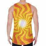 Psychedelic Burning Sun Print Men's Velvet Tank Top