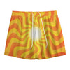 Psychedelic Burning Sun Print Mesh Shorts