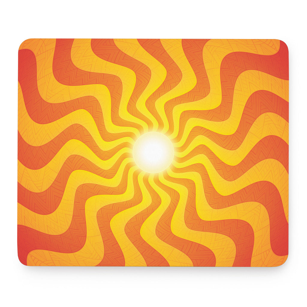 Psychedelic Burning Sun Print Mouse Pad