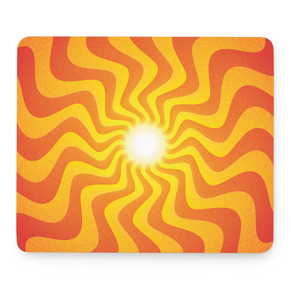 Psychedelic Burning Sun Print Mouse Pad