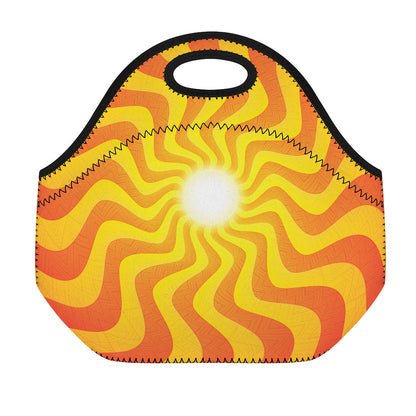 Psychedelic Burning Sun Print Neoprene Lunch Bag