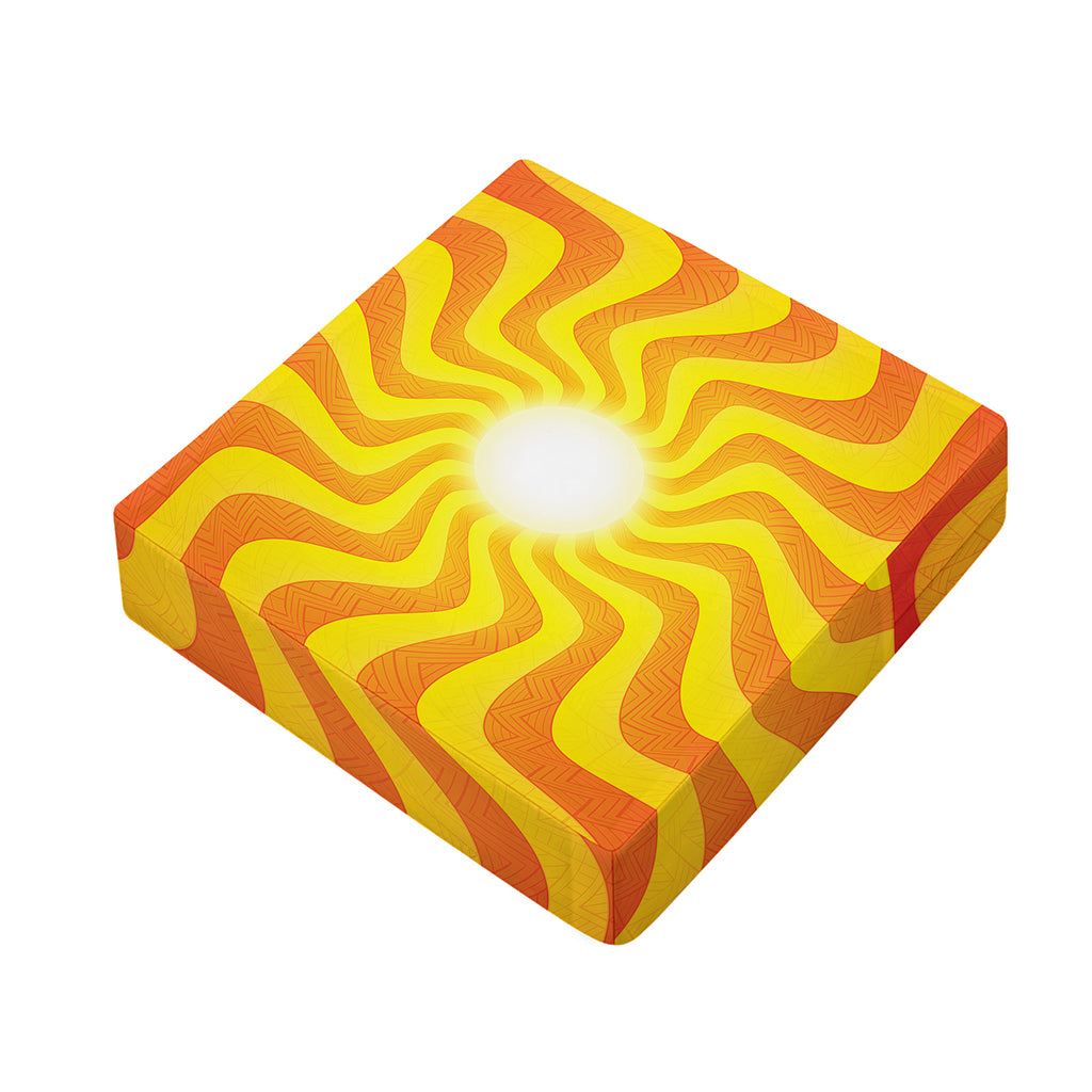 Psychedelic Burning Sun Print Outdoor Seat Cushion Cover