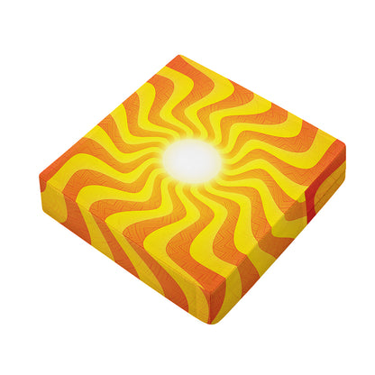 Psychedelic Burning Sun Print Outdoor Seat Cushion Cover