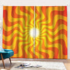 Psychedelic Burning Sun Print Pencil Pleat Curtains