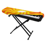 Psychedelic Burning Sun Print Piano Keyboard Cover