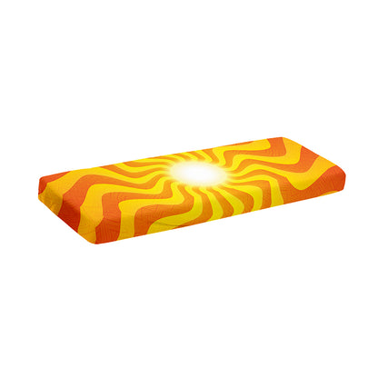 Psychedelic Burning Sun Print Piano Keyboard Cover