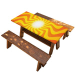 Psychedelic Burning Sun Print Picnic Table Cover