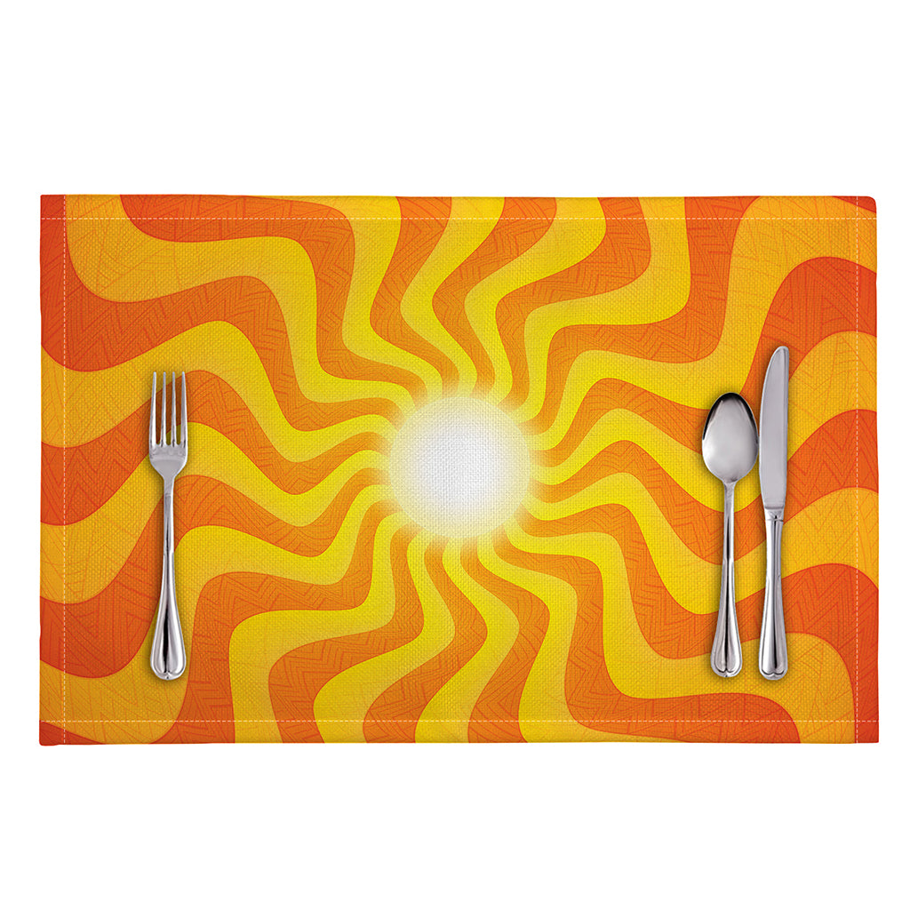 Psychedelic Burning Sun Print Placemat