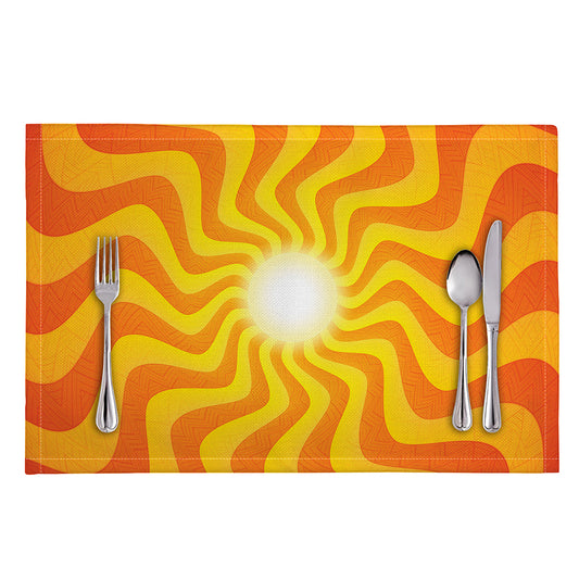 Psychedelic Burning Sun Print Placemat