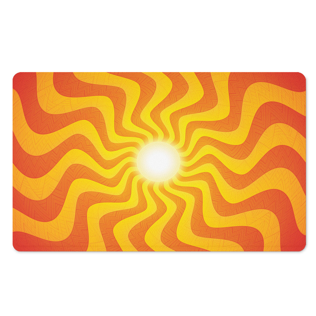 Psychedelic Burning Sun Print Polyester Doormat