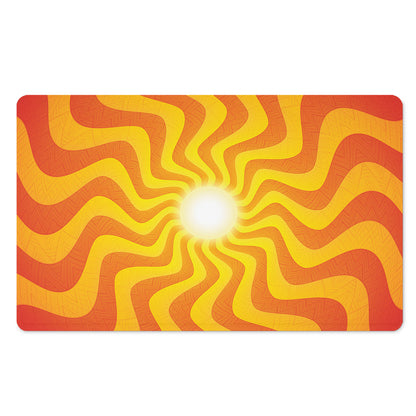Psychedelic Burning Sun Print Polyester Doormat