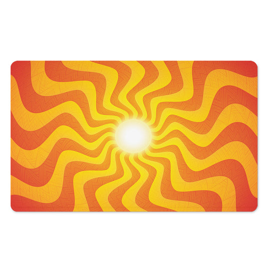 Psychedelic Burning Sun Print Polyester Doormat