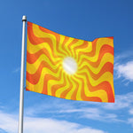 Psychedelic Burning Sun Print Polyester Flag
