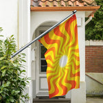 Psychedelic Burning Sun Print Polyester Flag