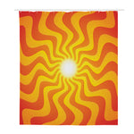 Psychedelic Burning Sun Print Polyester Shower Curtain