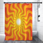 Psychedelic Burning Sun Print Premium Shower Curtain