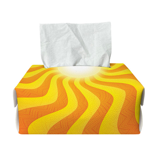 Psychedelic Burning Sun Print Rectangle Tissue Box Cover