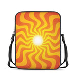 Psychedelic Burning Sun Print Rectangular Crossbody Bag