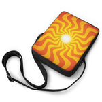 Psychedelic Burning Sun Print Rectangular Crossbody Bag