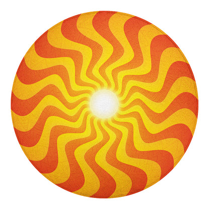 Psychedelic Burning Sun Print Round Blanket