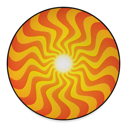 Psychedelic Burning Sun Print Round Floor Mat