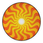 Psychedelic Burning Sun Print Round Floor Mat
