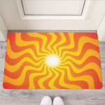 Psychedelic Burning Sun Print Rubber Doormat