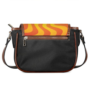 Psychedelic Burning Sun Print Saddle Bag