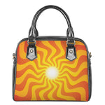 Psychedelic Burning Sun Print Shoulder Handbag