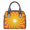 Psychedelic Burning Sun Print Shoulder Handbag