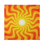 Psychedelic Burning Sun Print Silk Bandana