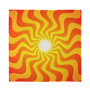 Psychedelic Burning Sun Print Silk Bandana