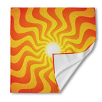 Psychedelic Burning Sun Print Silk Bandana