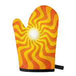 Psychedelic Burning Sun Print Single Oven Mitt