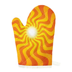 Psychedelic Burning Sun Print Single Oven Mitt