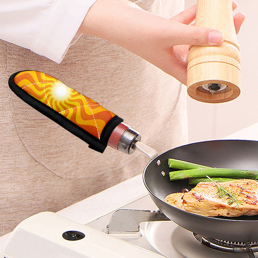 Psychedelic Burning Sun Print Skillet Handle Cover