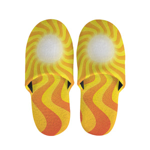 Psychedelic Burning Sun Print Slippers