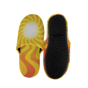 Psychedelic Burning Sun Print Slippers