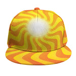 Psychedelic Burning Sun Print Snapback Cap