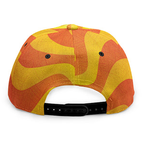 Psychedelic Burning Sun Print Snapback Cap