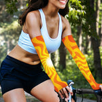 Psychedelic Burning Sun Print Sun Protection Arm Sleeves