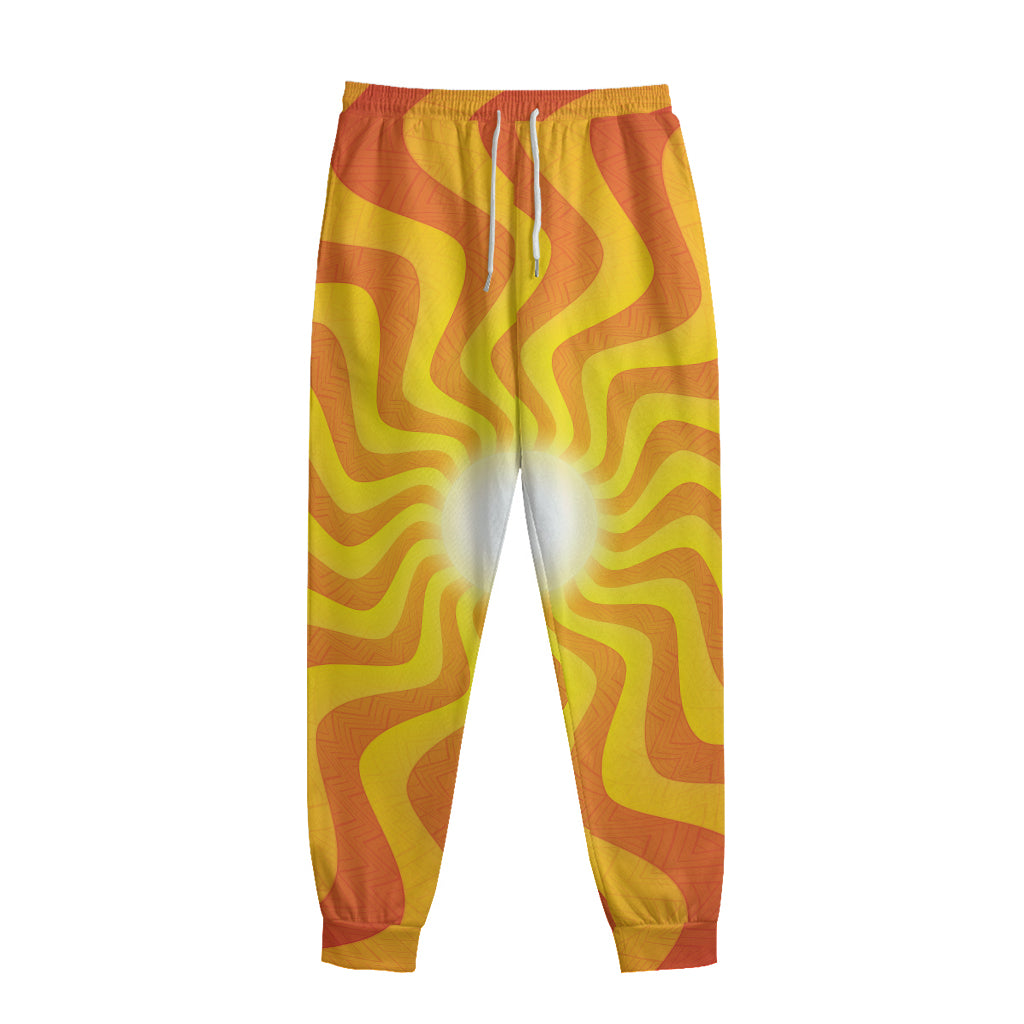 Psychedelic Burning Sun Print Sweatpants