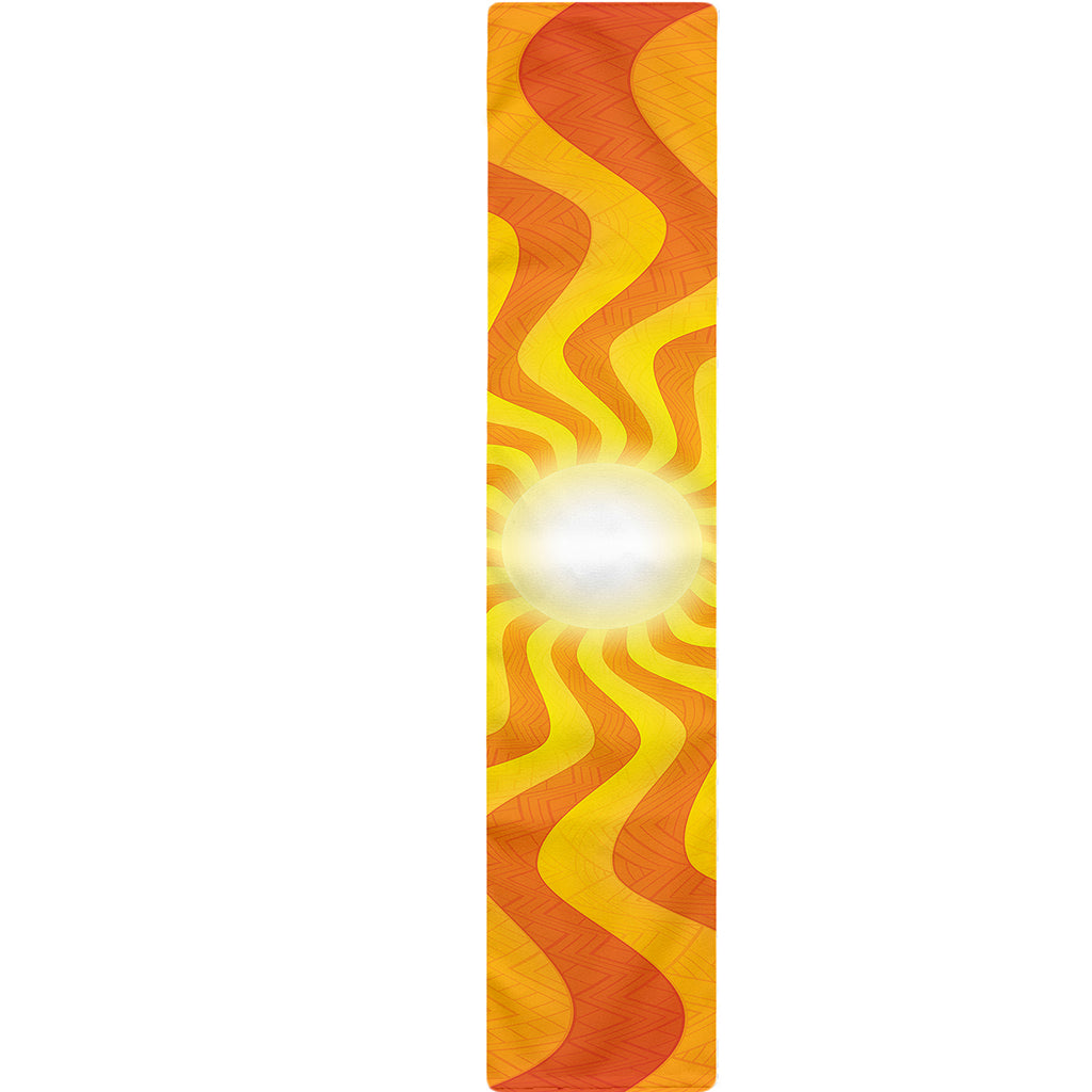 Psychedelic Burning Sun Print Table Runner