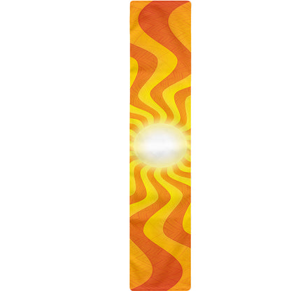 Psychedelic Burning Sun Print Table Runner