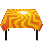 Psychedelic Burning Sun Print Tablecloth