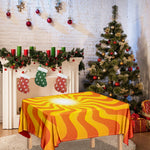 Psychedelic Burning Sun Print Tablecloth