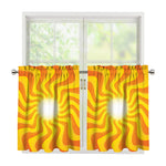 Psychedelic Burning Sun Print Tier Curtains