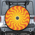 Psychedelic Burning Sun Print Tire Cover With Camera Hole